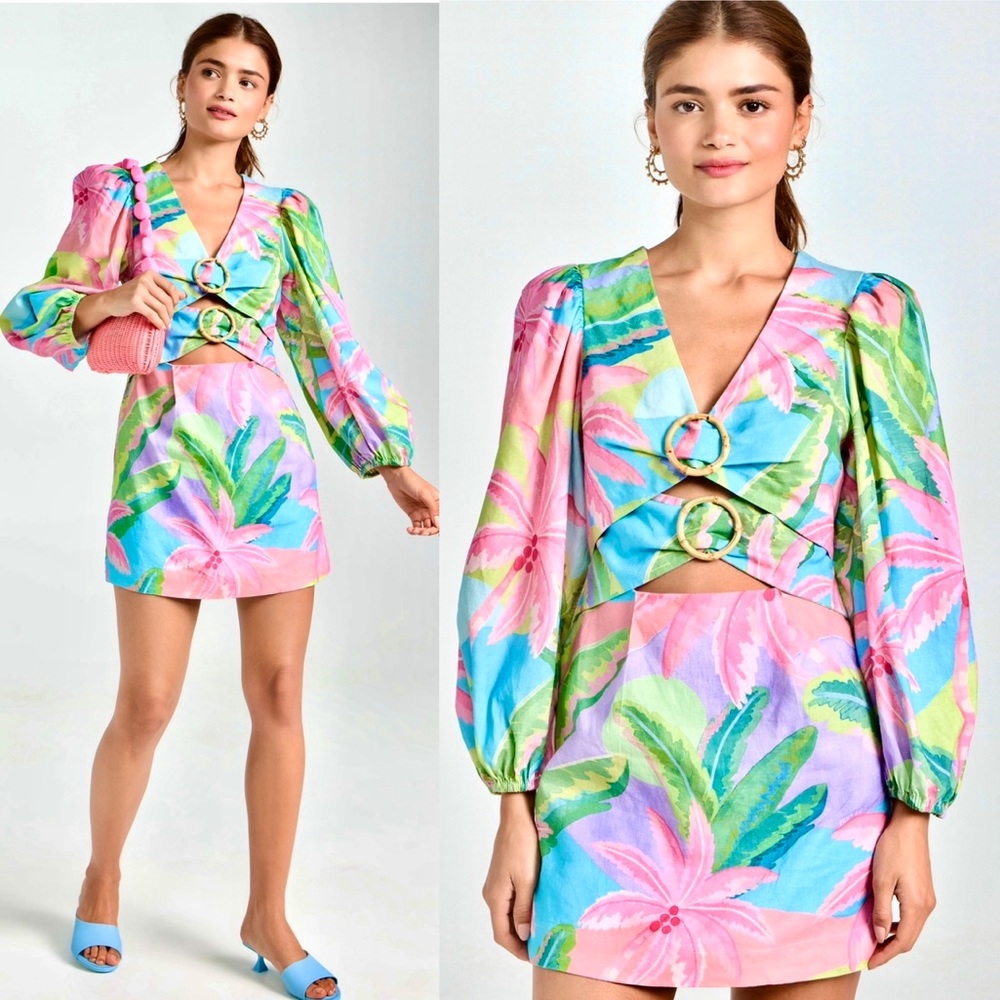 πΊπHPππΊ NWT Farm Rio Beach Vibe Mini Dress - Picture 7 of 16